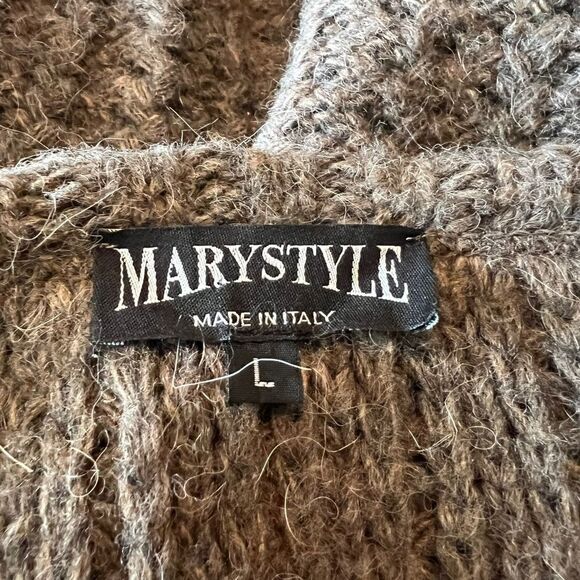 MaryStyle light brown wool & alpaca blend cardigan - Picture 3 of 11